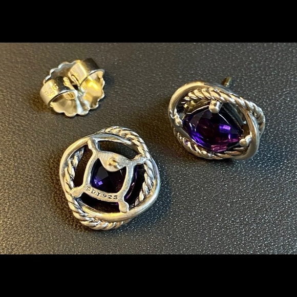 DAVID YURMAN Silver Infinity Earrings Amethyst - Picture 3 of 3